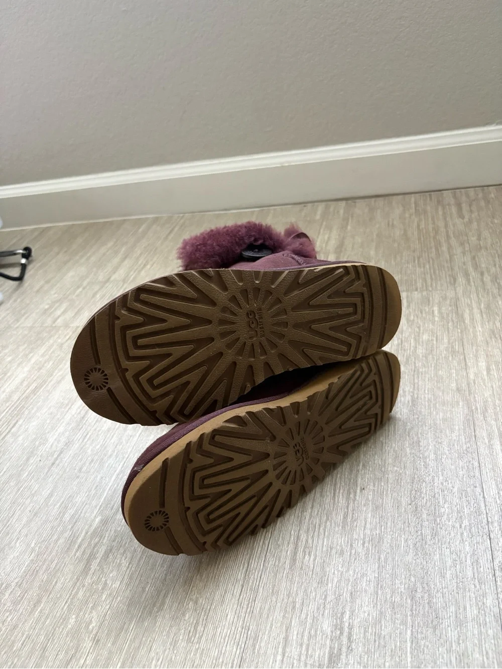 UGG Short Shearling Boots in Plum